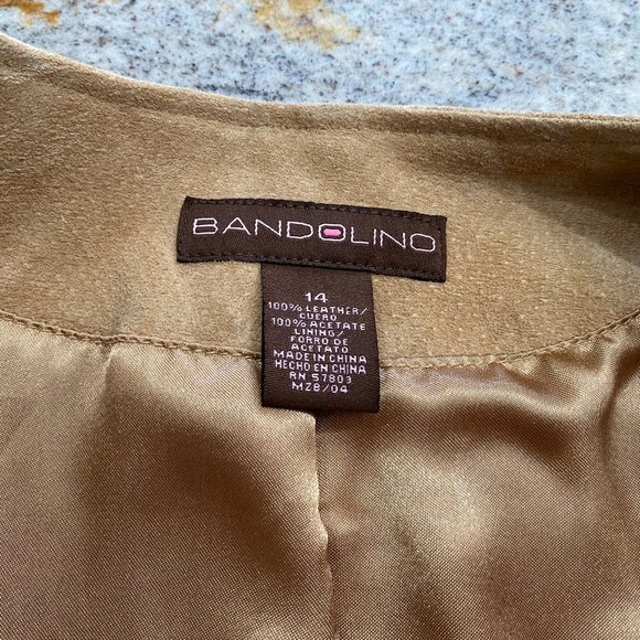 Bandolino Y2K tan embroidered 100% suede jacket - Picture 12 of 15
